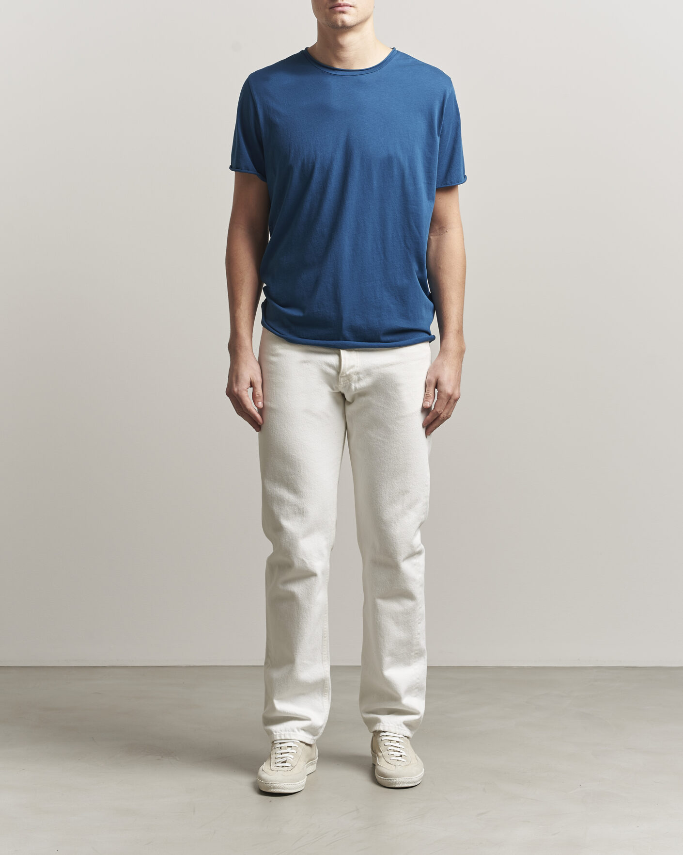 Heren | T-shirts | Filippa K | Roll Neck Crew Neck T-Shirt Night Teal