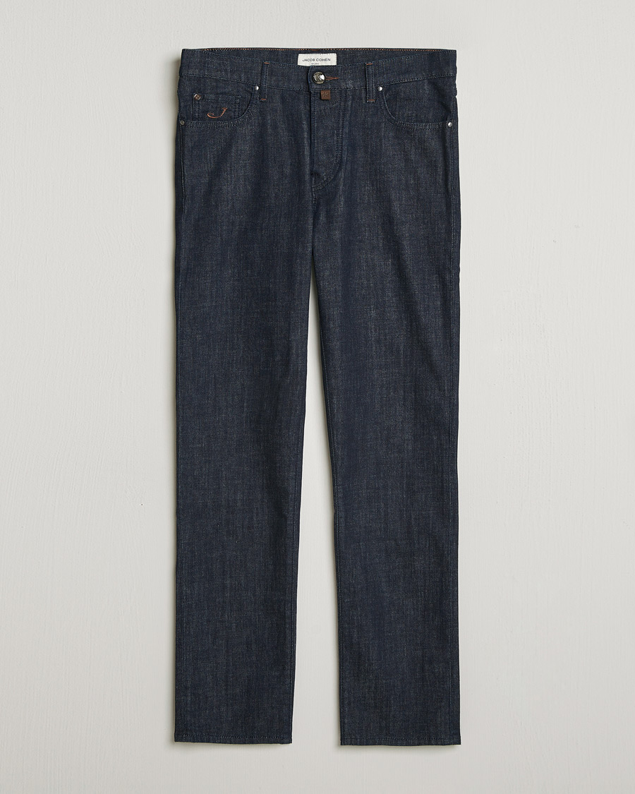 Homme | Jeans | Jacob Cohën | Edos Regular Straight Fit Stretch Jeans Dark Blue