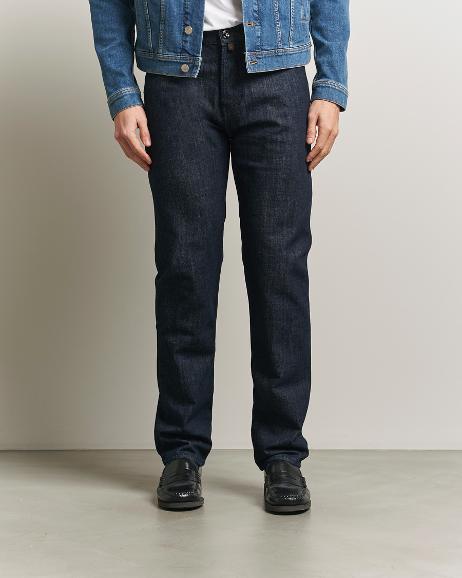 Homme | Jeans | Jacob Cohën | Edos Regular Straight Fit Stretch Jeans Dark Blue