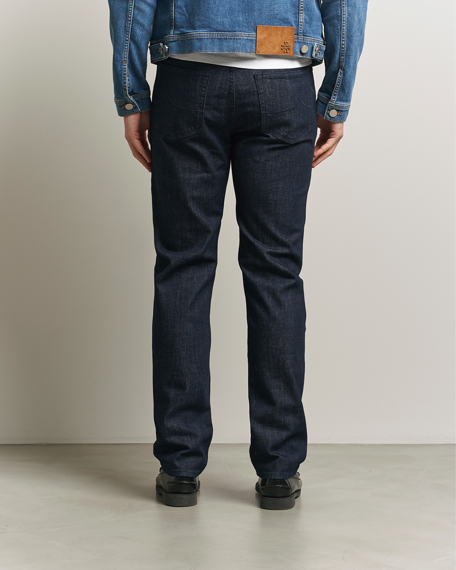Homme | Jeans | Jacob Cohën | Edos Regular Straight Fit Stretch Jeans Dark Blue