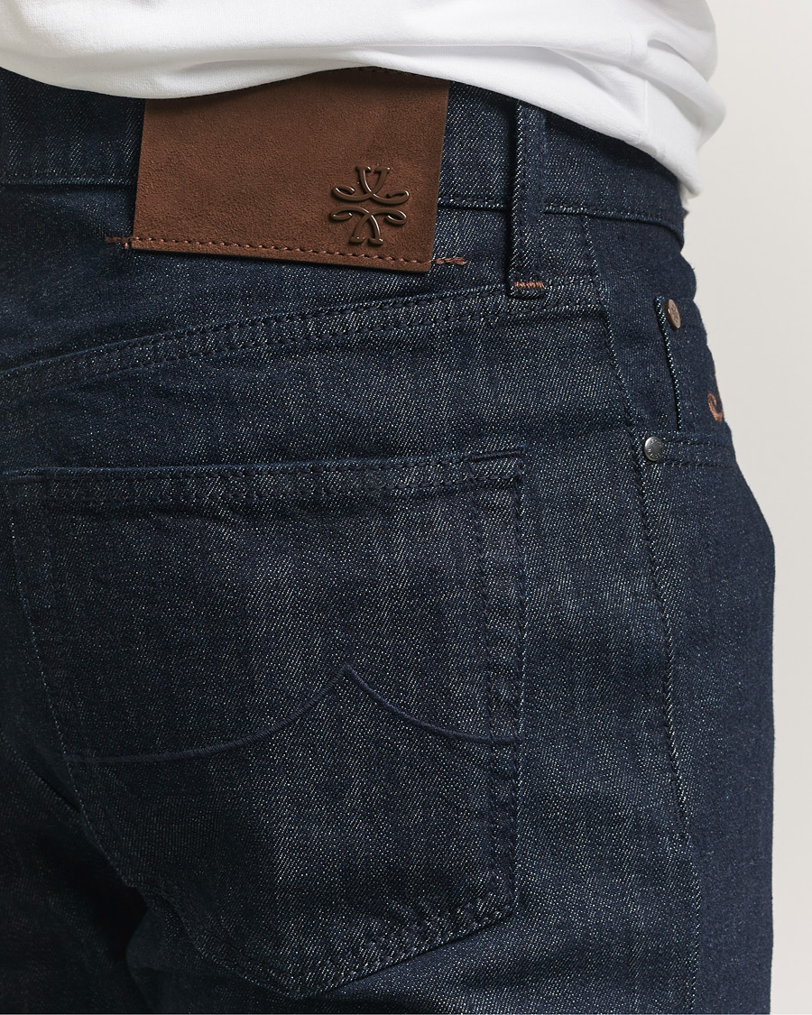 Heren | Broeken | Jacob Cohën | Edos Regular Straight Fit Stretch Jeans Dark Blue
