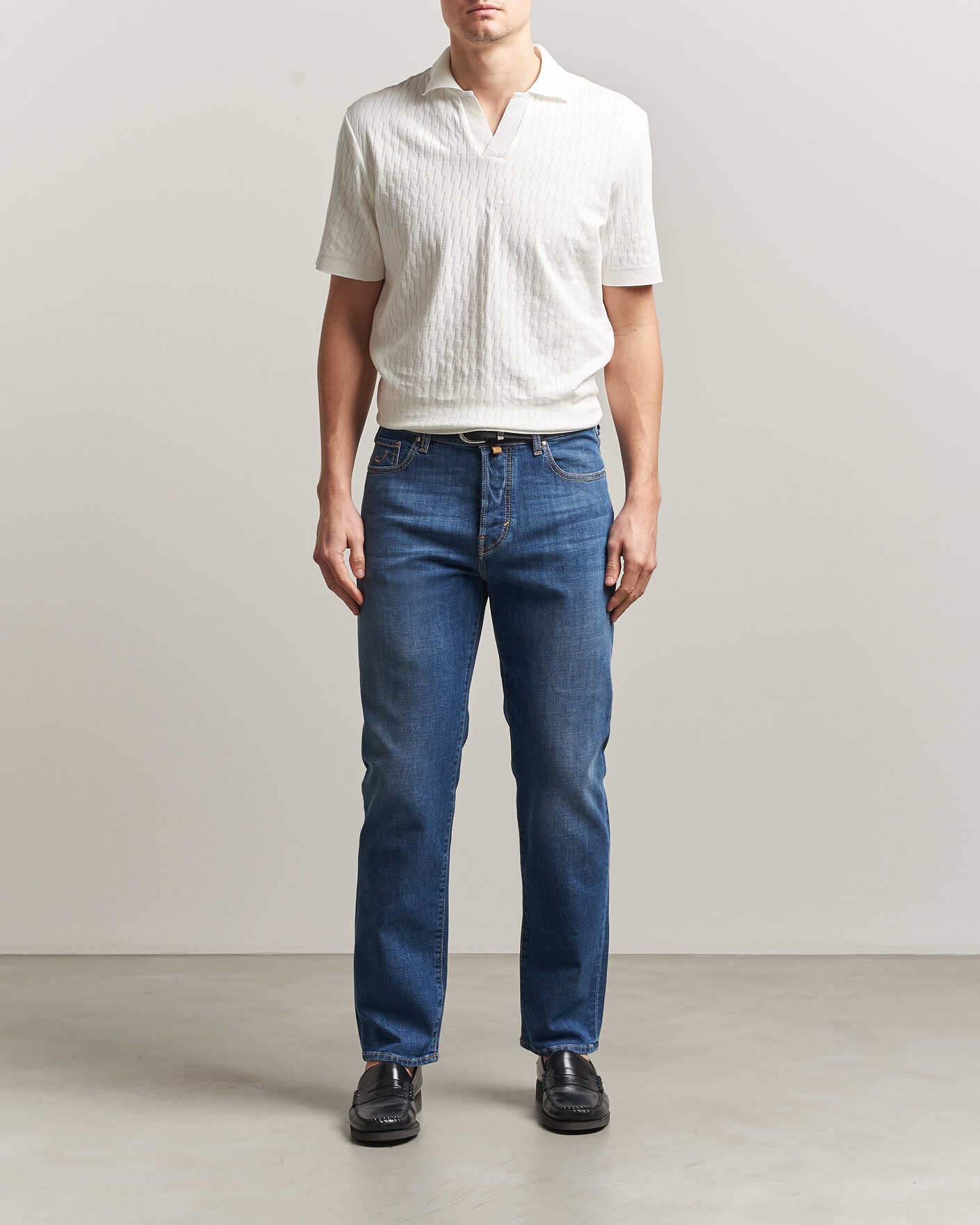 Homme | Pantalons | Jacob Cohën | Edos Regular Straight Fit Stretch Jeans Mid Blue