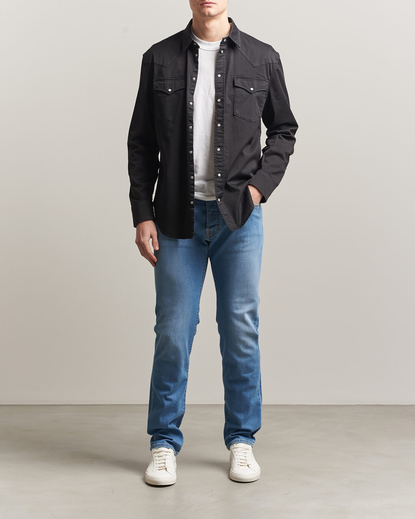 Homme | Jeans | Jacob Cohën | Bard Slim Fit Stretch Jeans Super Light Blue