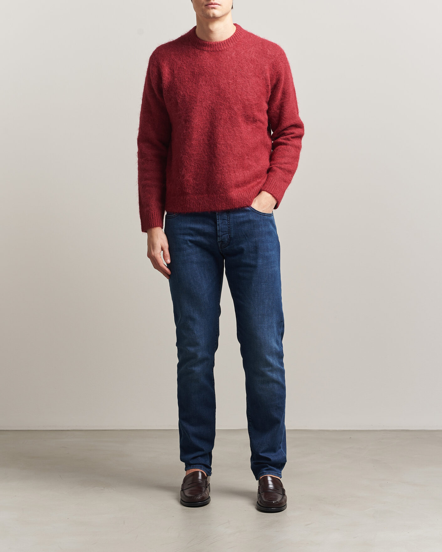 Heren | Jeans | Jacob Cohën | Bard Slim Fit Stretch Jeans Mid Blue