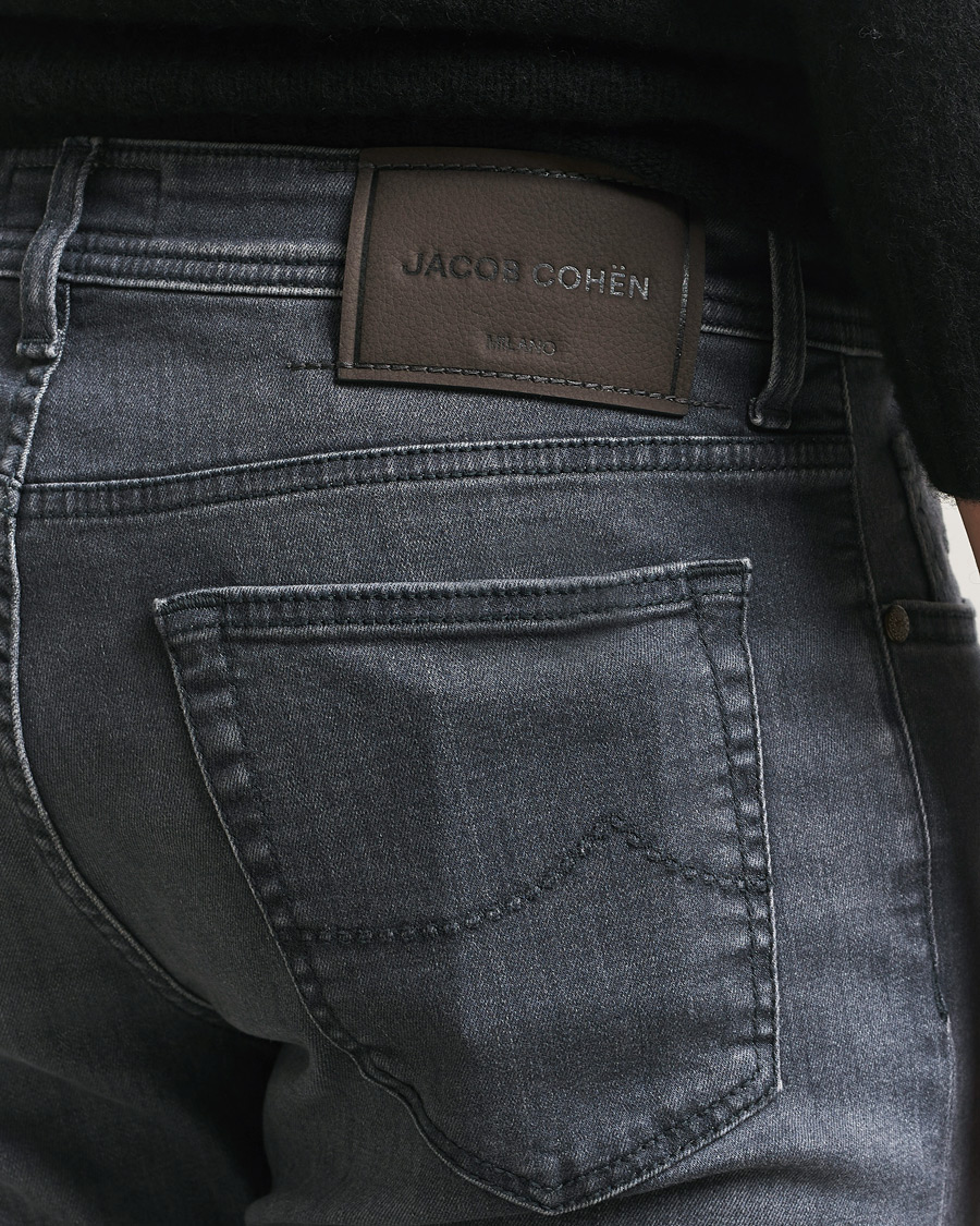 Heren | Jeans | Jacob Cohën | Bard Slim Fit Stretch Jeans Mid Grey