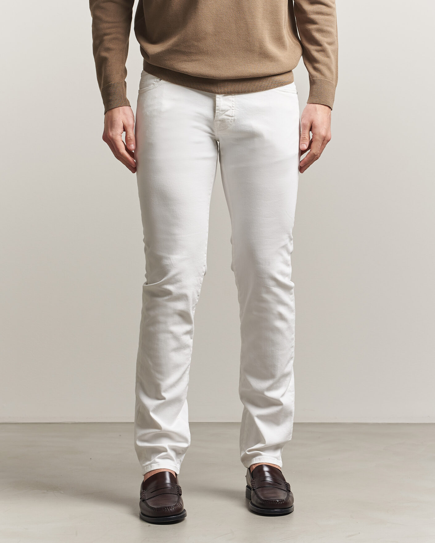 Homme | Jeans | Jacob Cohën | Bard Slim Fit Bull Stretch Jeans White