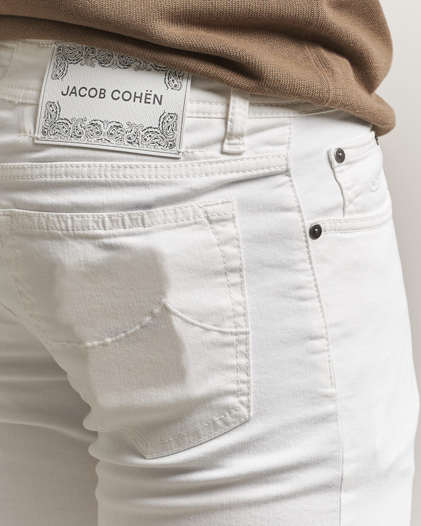 Homme | Jeans | Jacob Cohën | Bard Slim Fit Bull Stretch Jeans White