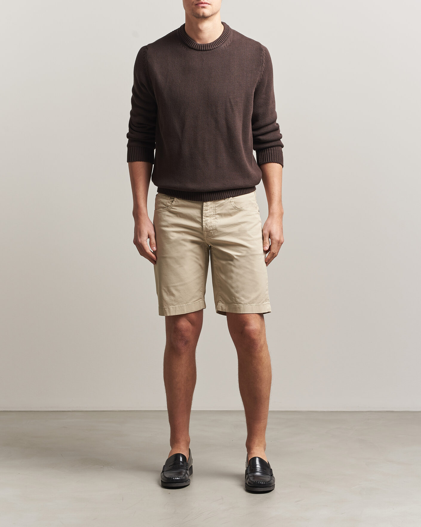 Homme | Shorts | Jacob Cohën | Nicolas Cotton Gabardine Shorts Beige