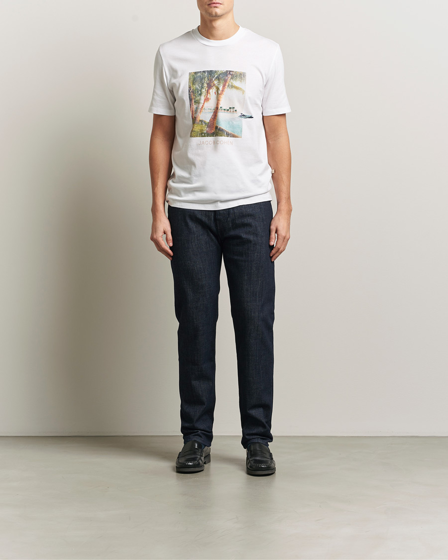 Homme | T-shirts | Jacob Cohën | Cotton Logo T-Shirt White