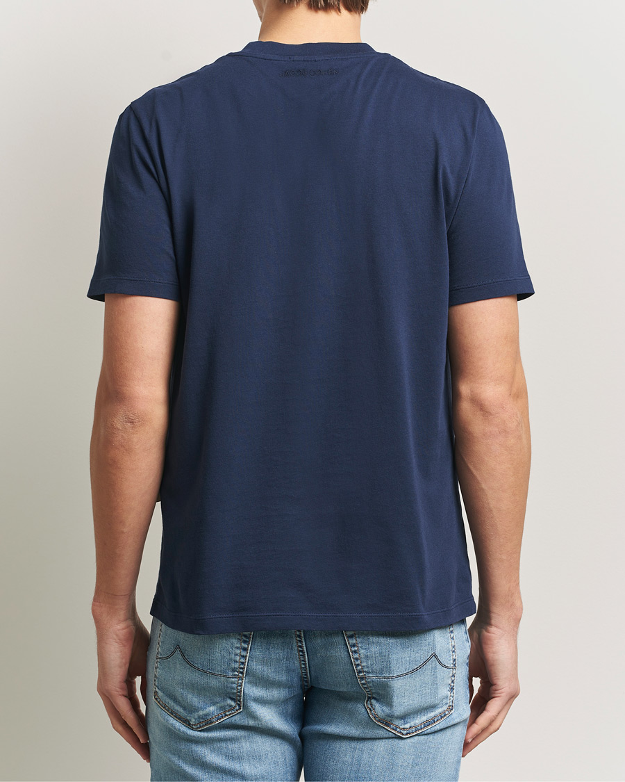 Homme | T-shirts | Jacob Cohën | Cotton Logo T-Shirt Navy