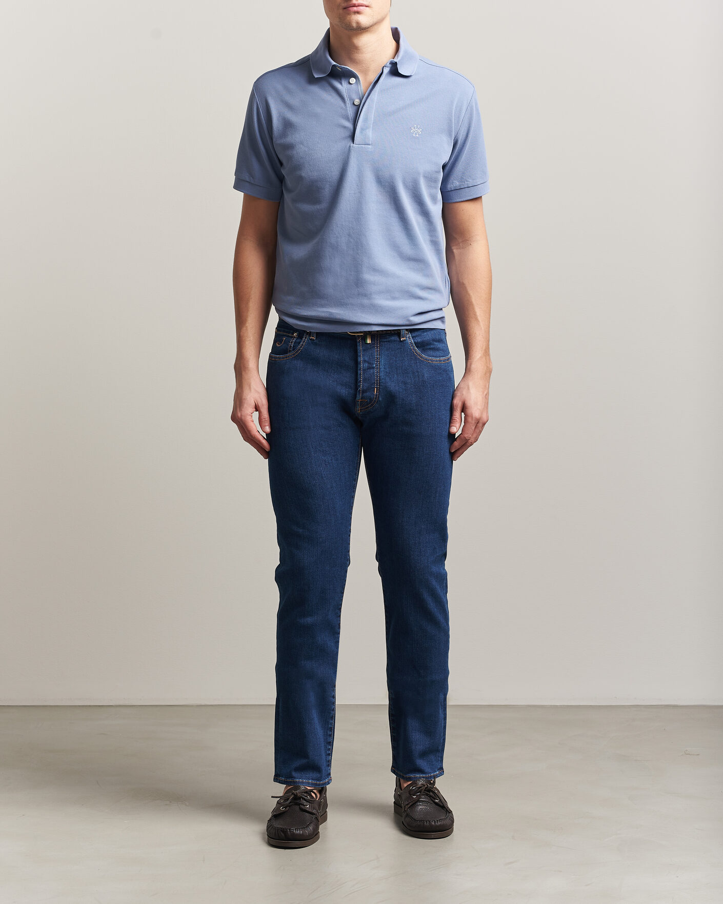 Homme | Jeans | Jacob Cohën | Bard Slim Fit Stretch Porsche Patch Jeans Dark Blue