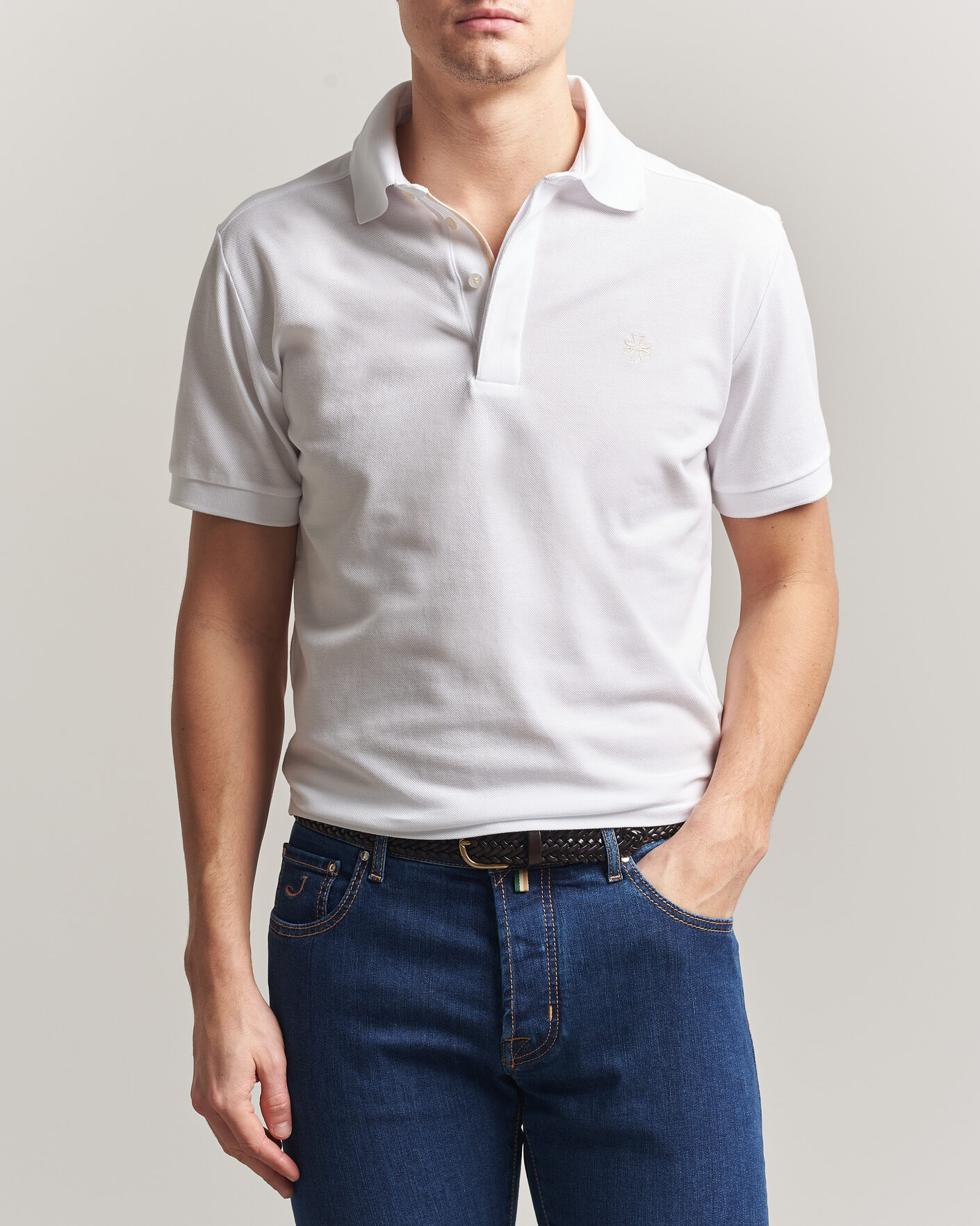 Heren | Polo's | Jacob Cohën | Cotton Polo Piquet Optical White