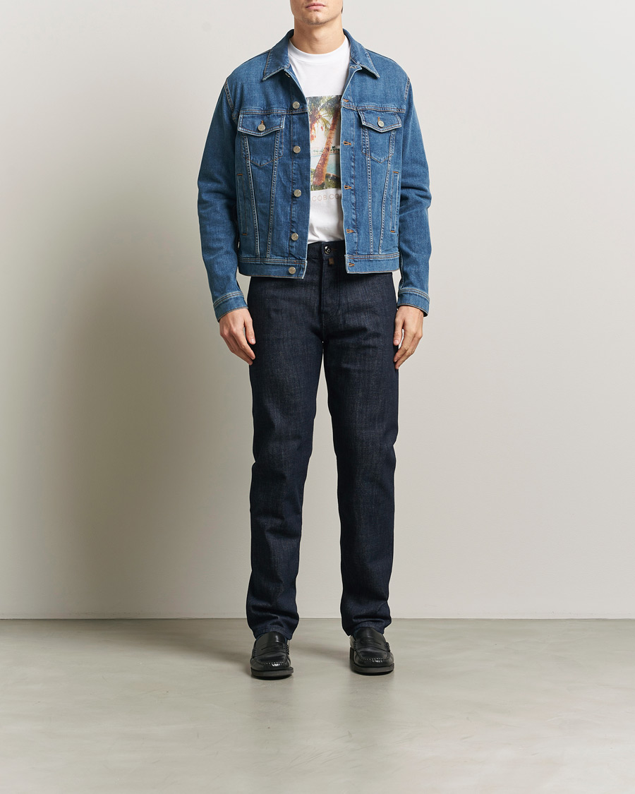 Heren | Jassen | Jacob Cohën | Denim Trucker Jacket Mid Blue