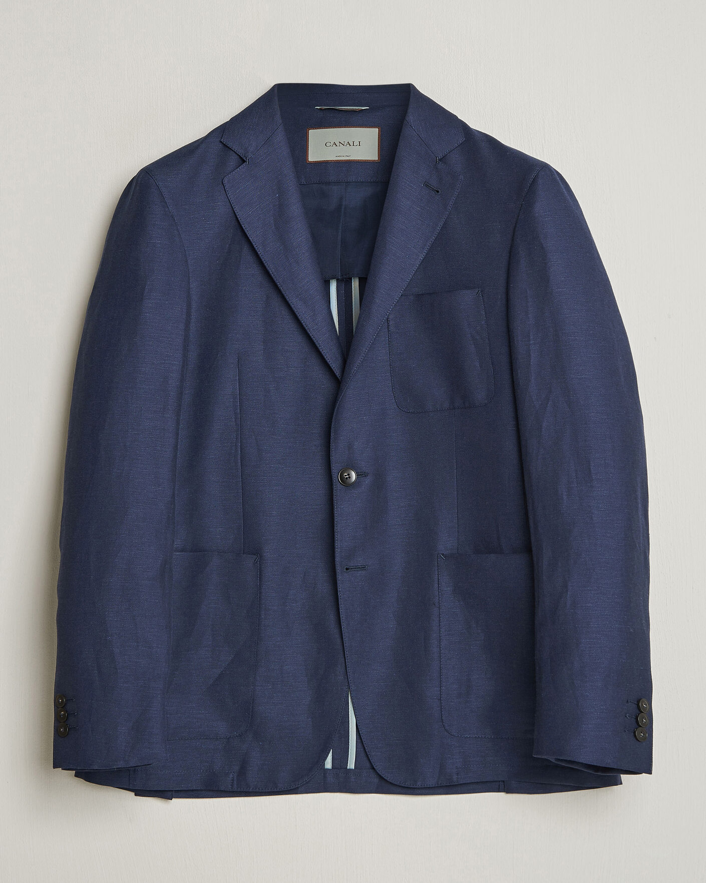 Heren | Blazers | Canali | Unconstructed Wool/Linen Blazer Dark Blue
