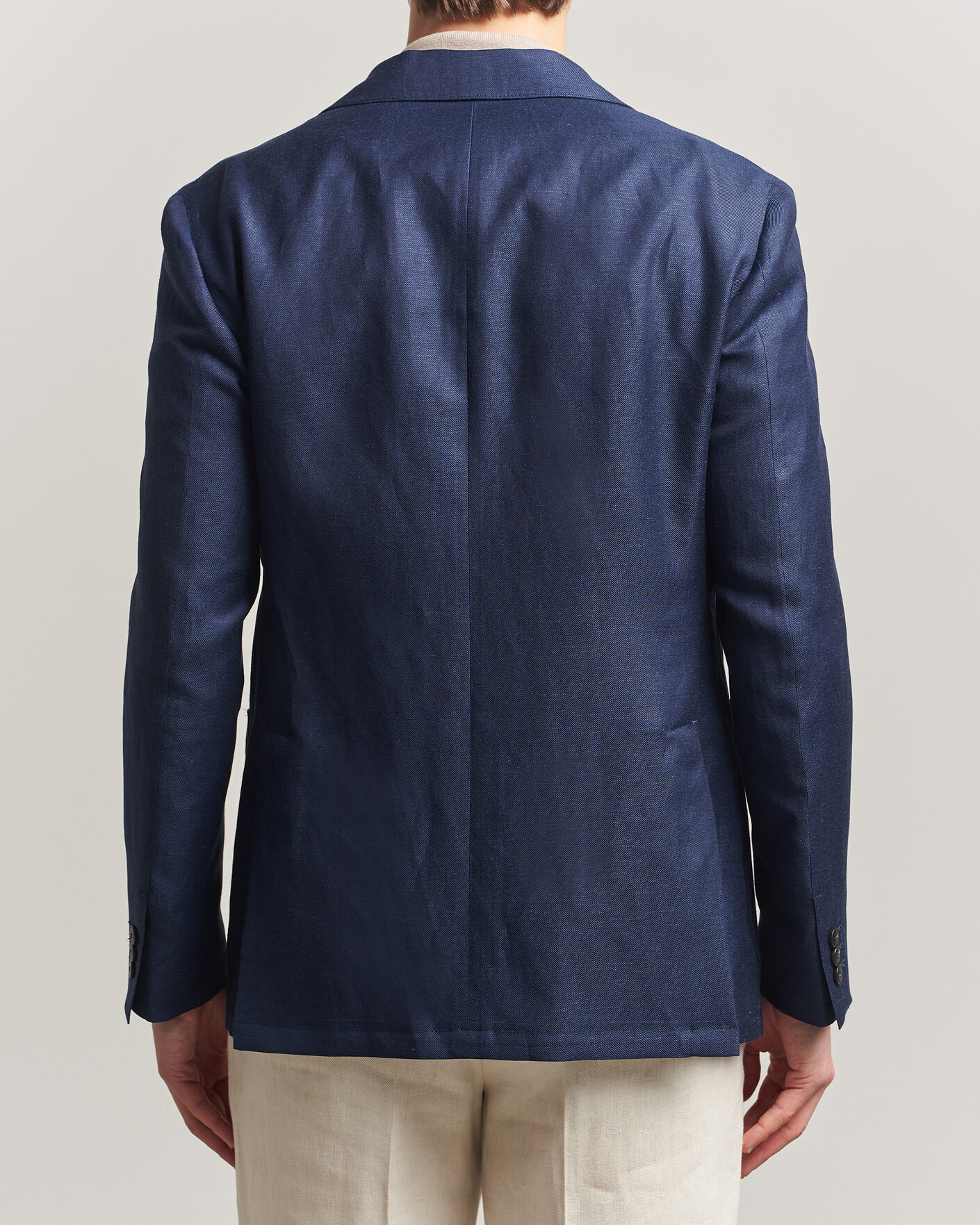 Homme | Blazers | Canali | Unconstructed Wool/Linen Blazer Dark Blue