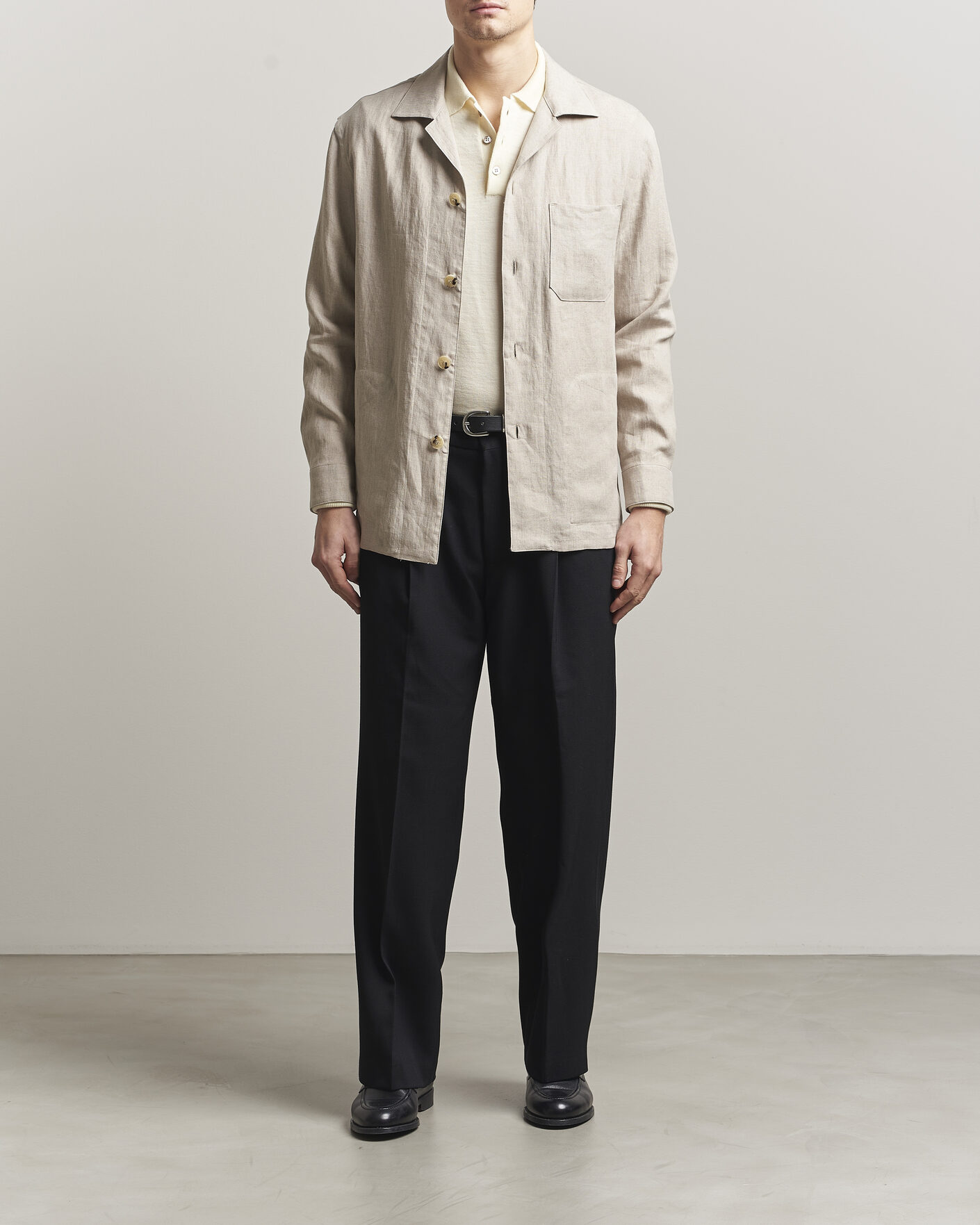 Homme | Chemises | Canali | Linen Shirt Jacket Beige