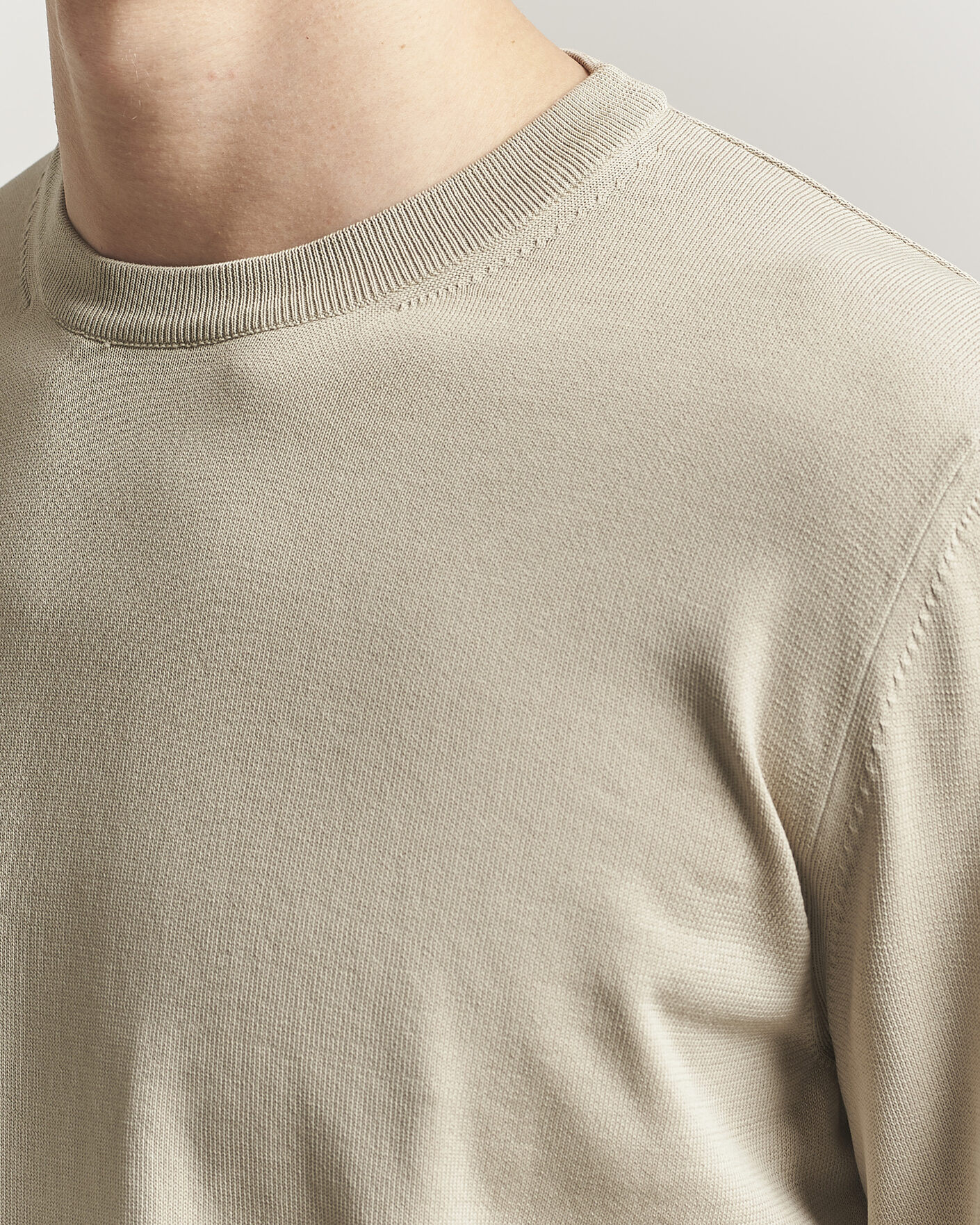 Heren | Truien | Canali | Cotton Crew Neck Pullover Beige