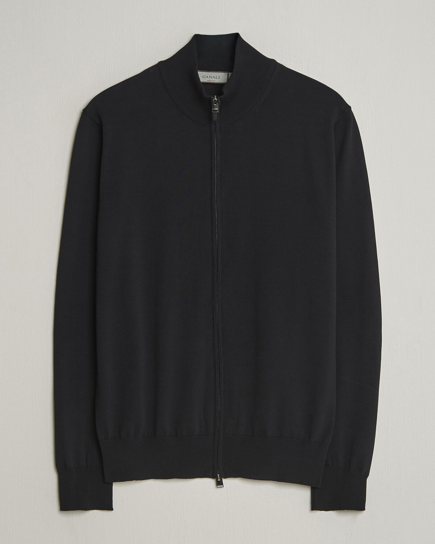 Heren | Truien | Canali | Cotton Full Zip Black