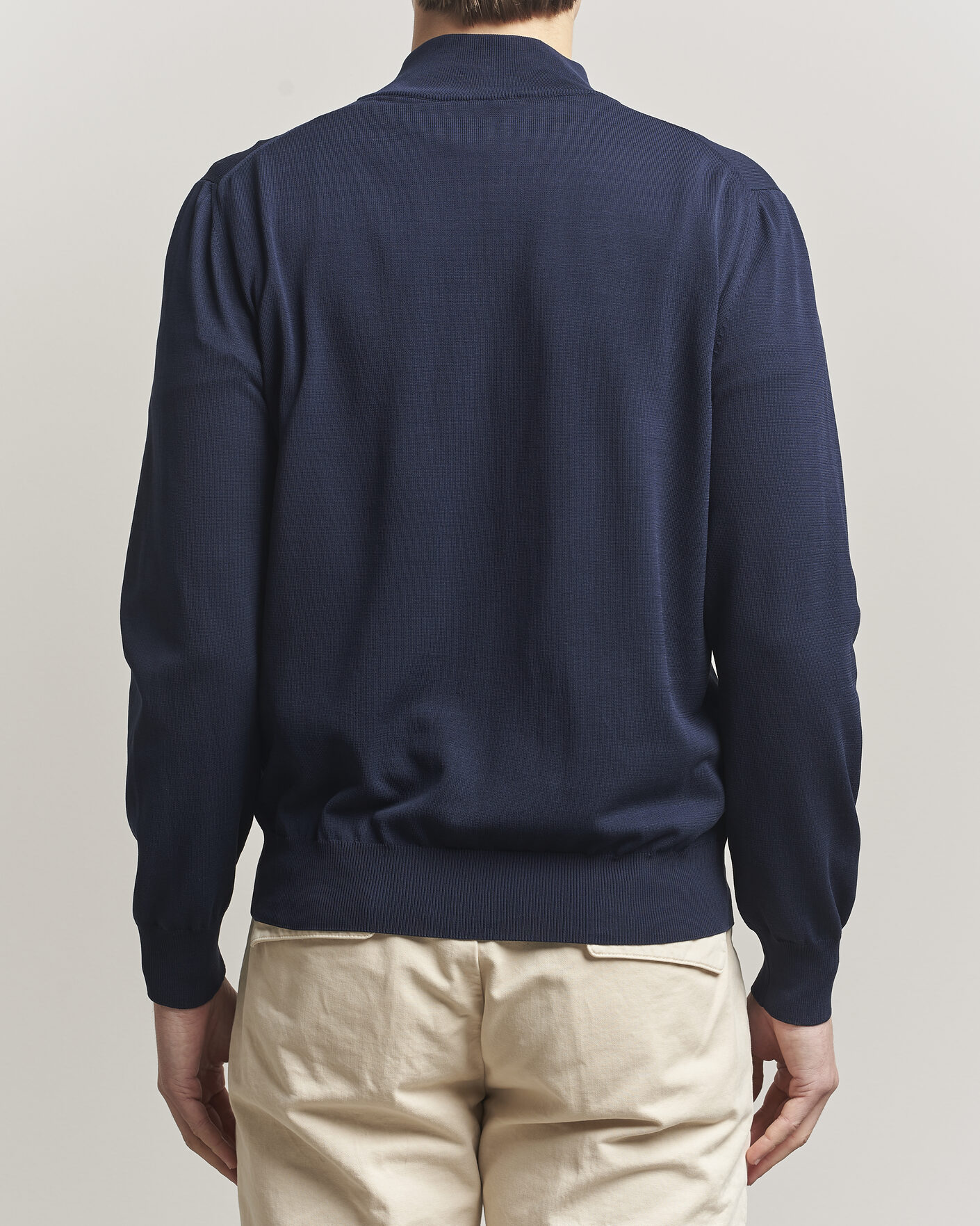 Heren | Truien | Canali | Cotton Full Zip Navy