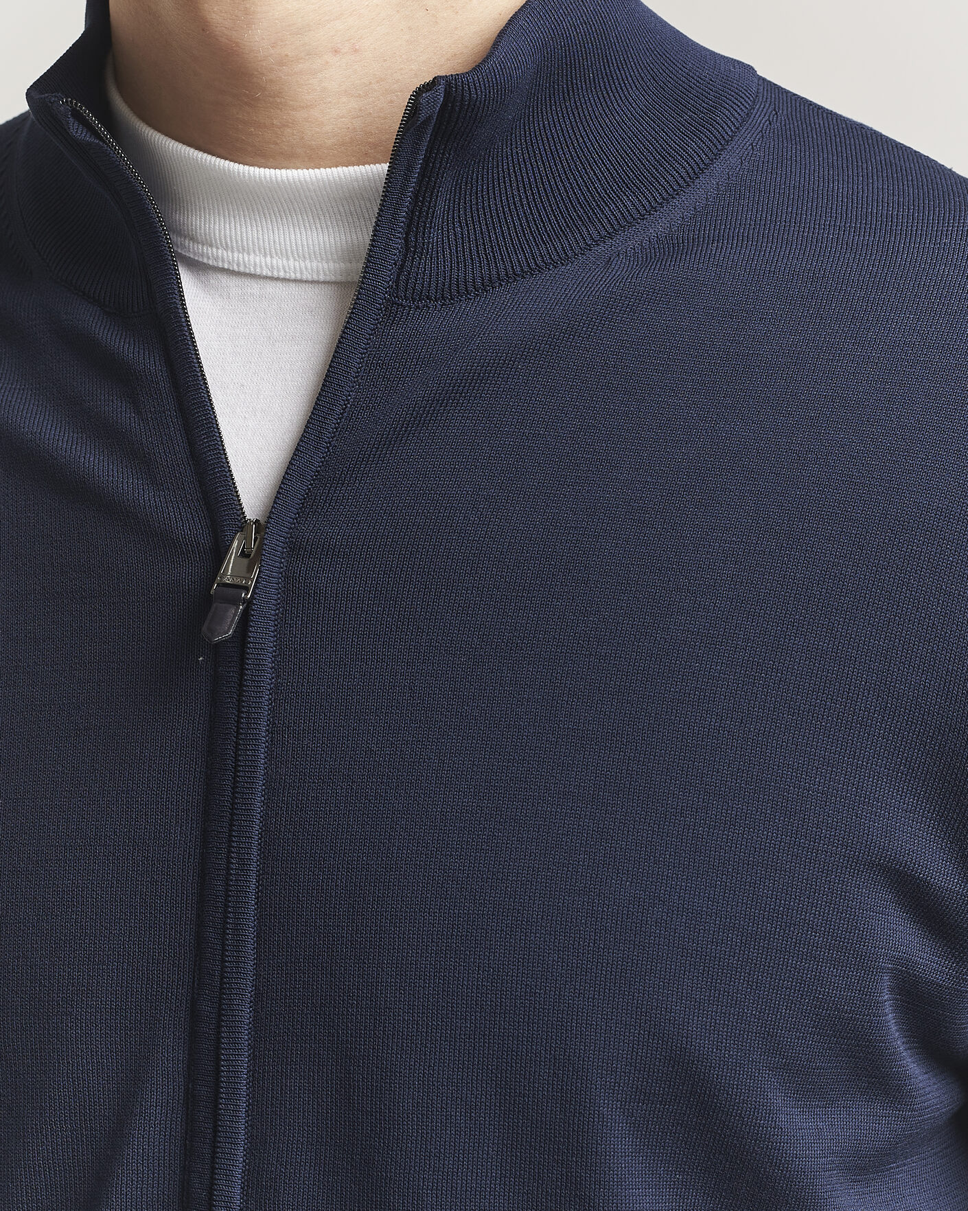 Heren | Truien | Canali | Cotton Full Zip Navy