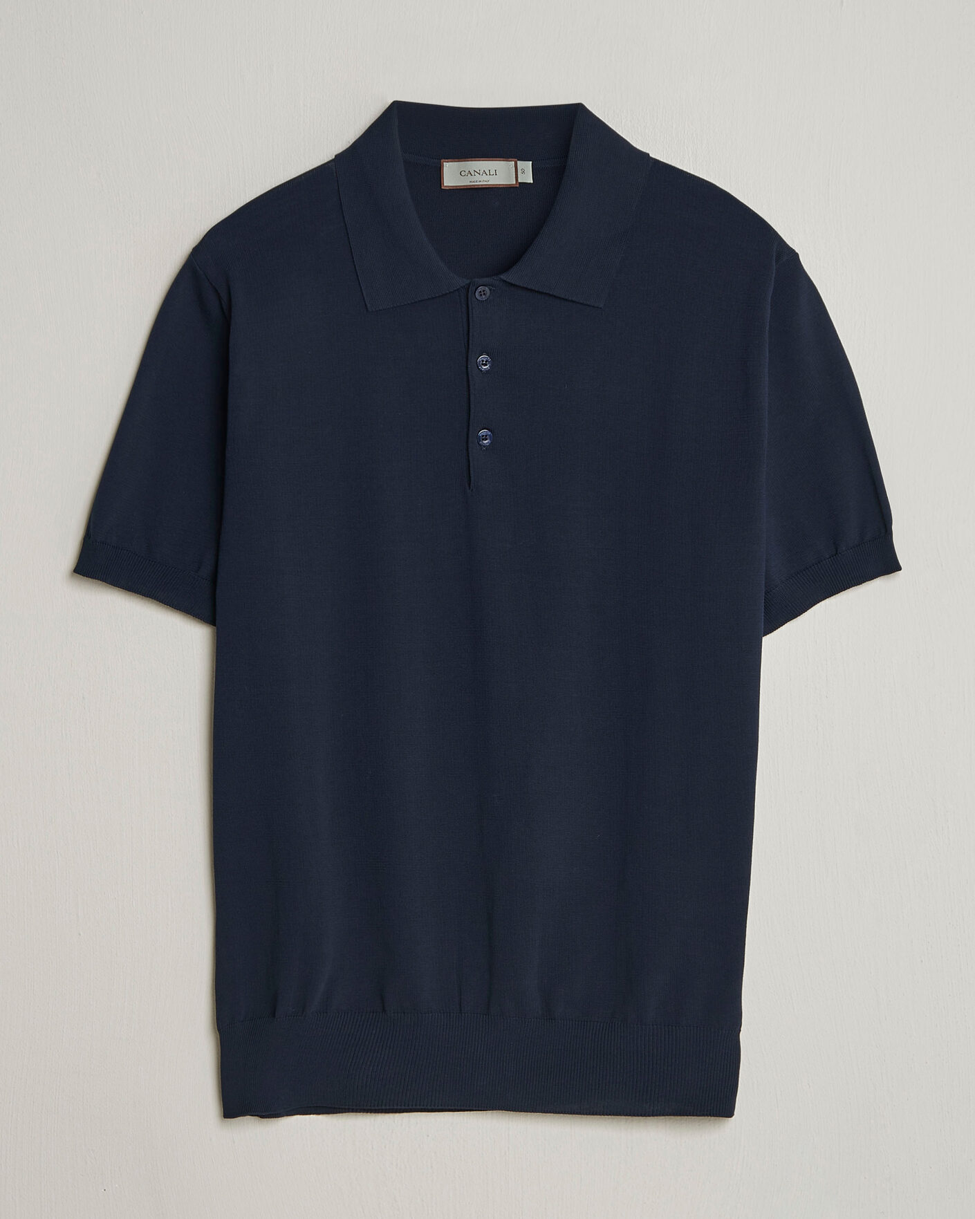 Homme | Polos | Canali | Cotton Short Sleeve Polo Navy