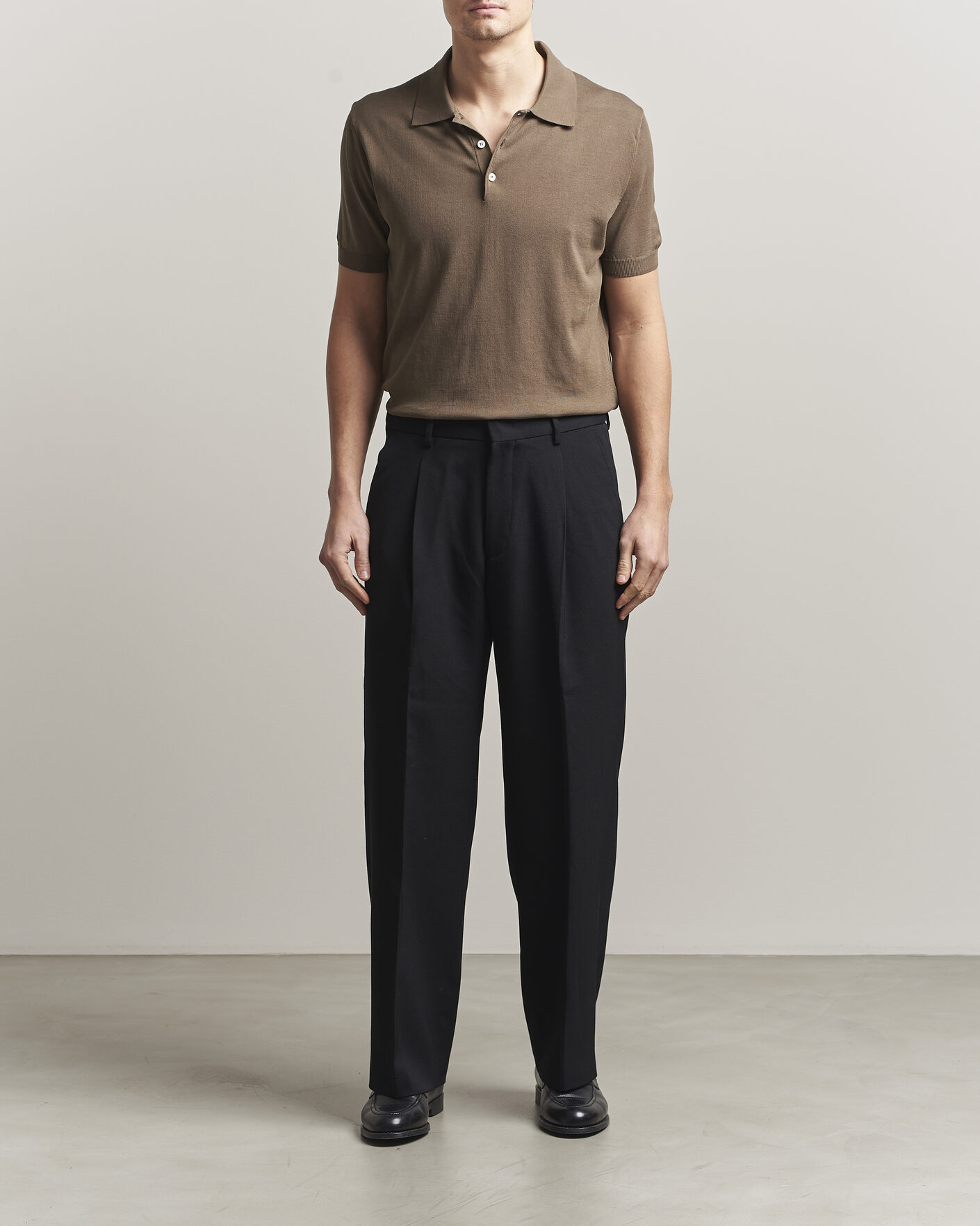 Homme | Polos | Canali | Cotton Short Sleeve Polo Brown