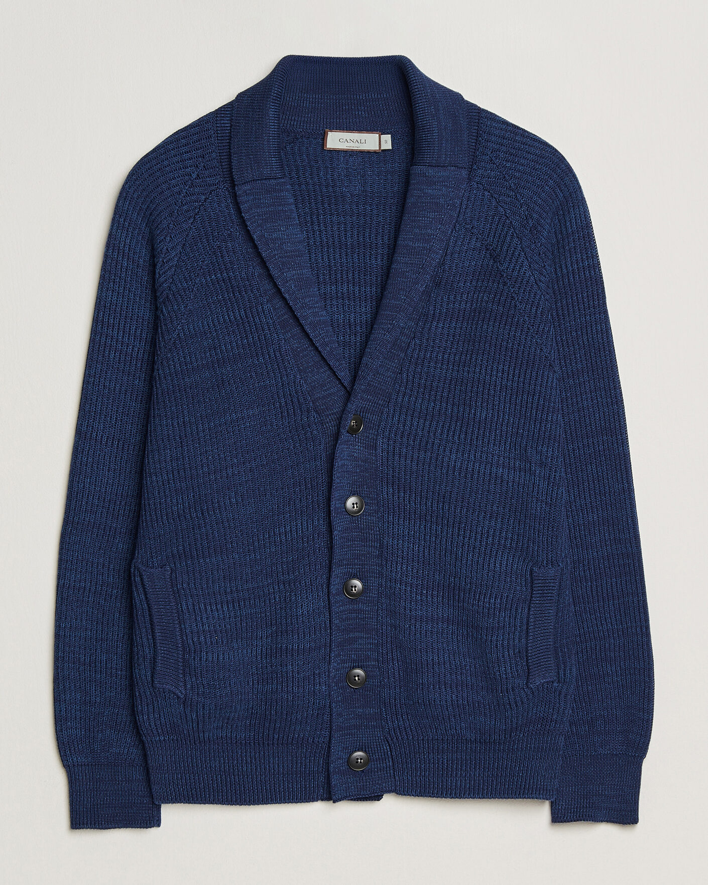 Heren | Truien | Canali | Rib Knit Shawl Cardigan Navy