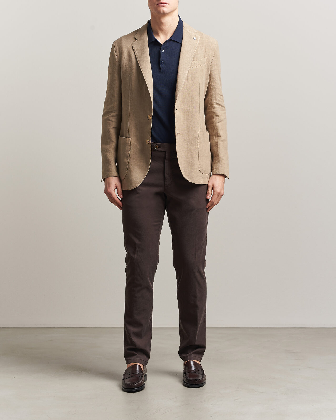 Heren | Broeken | Canali | Regular Fit Cotton/Stretch Chinos Dark Brown
