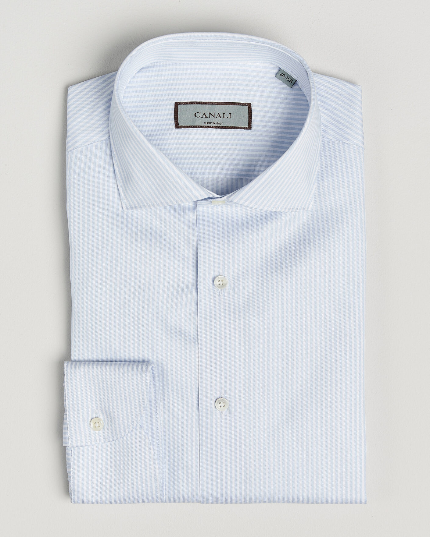 Homme | Chemises | Canali | Slim Fit Impeccabile Shirt Light Blue Stripe