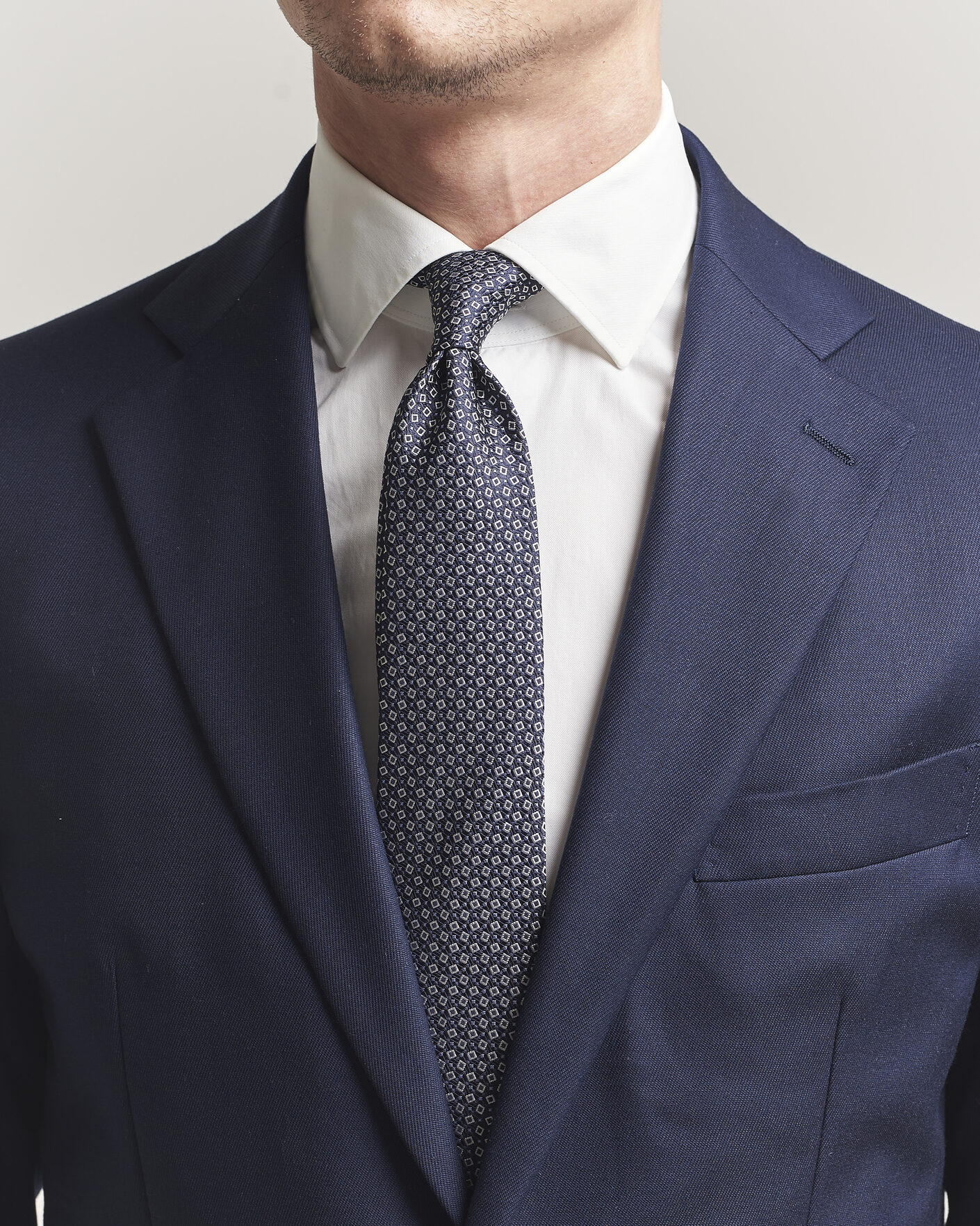 Heren | Stropdassen | Canali | Micro Structure Silk Tie Navy