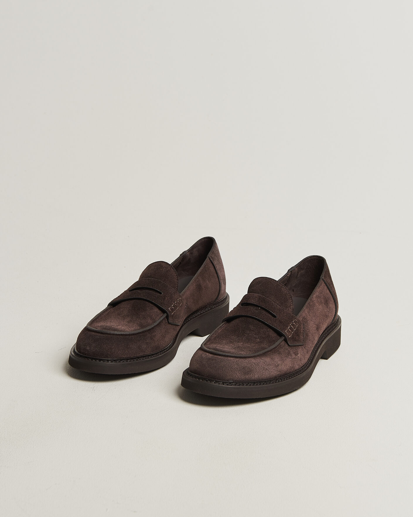Homme | Loafers | Canali | Penny Loafers Dark Brown Suede
