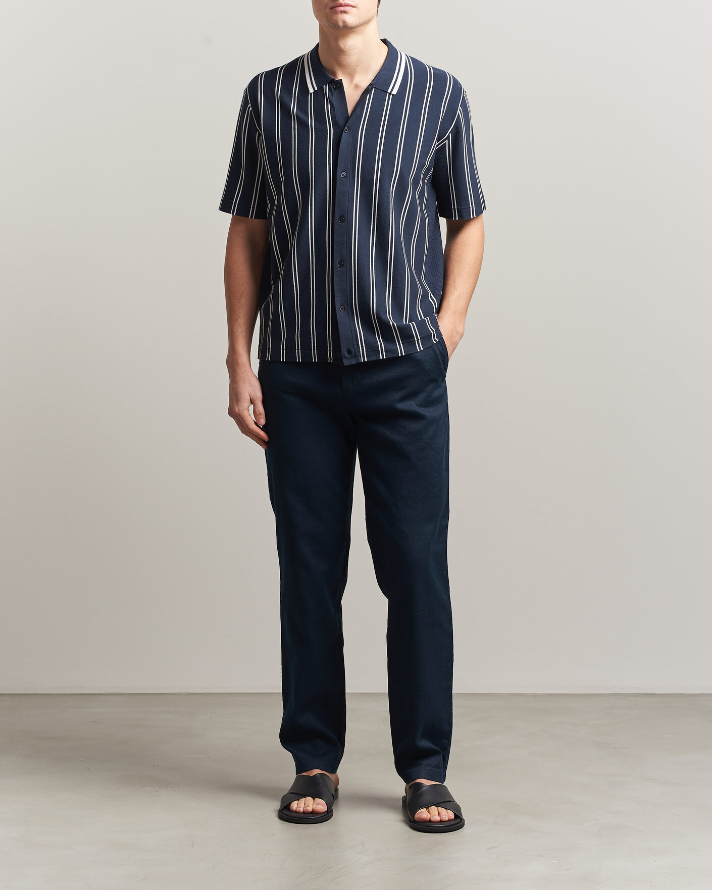 Heren | Broeken | J.Lindeberg | Logan Stretch Linen Pants JL Navy