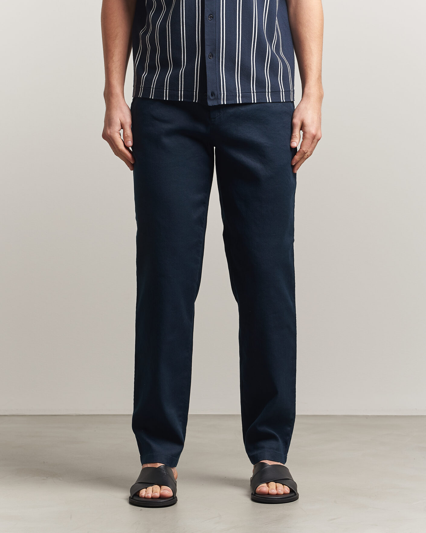 Heren | Broeken | J.Lindeberg | Logan Stretch Linen Pants JL Navy