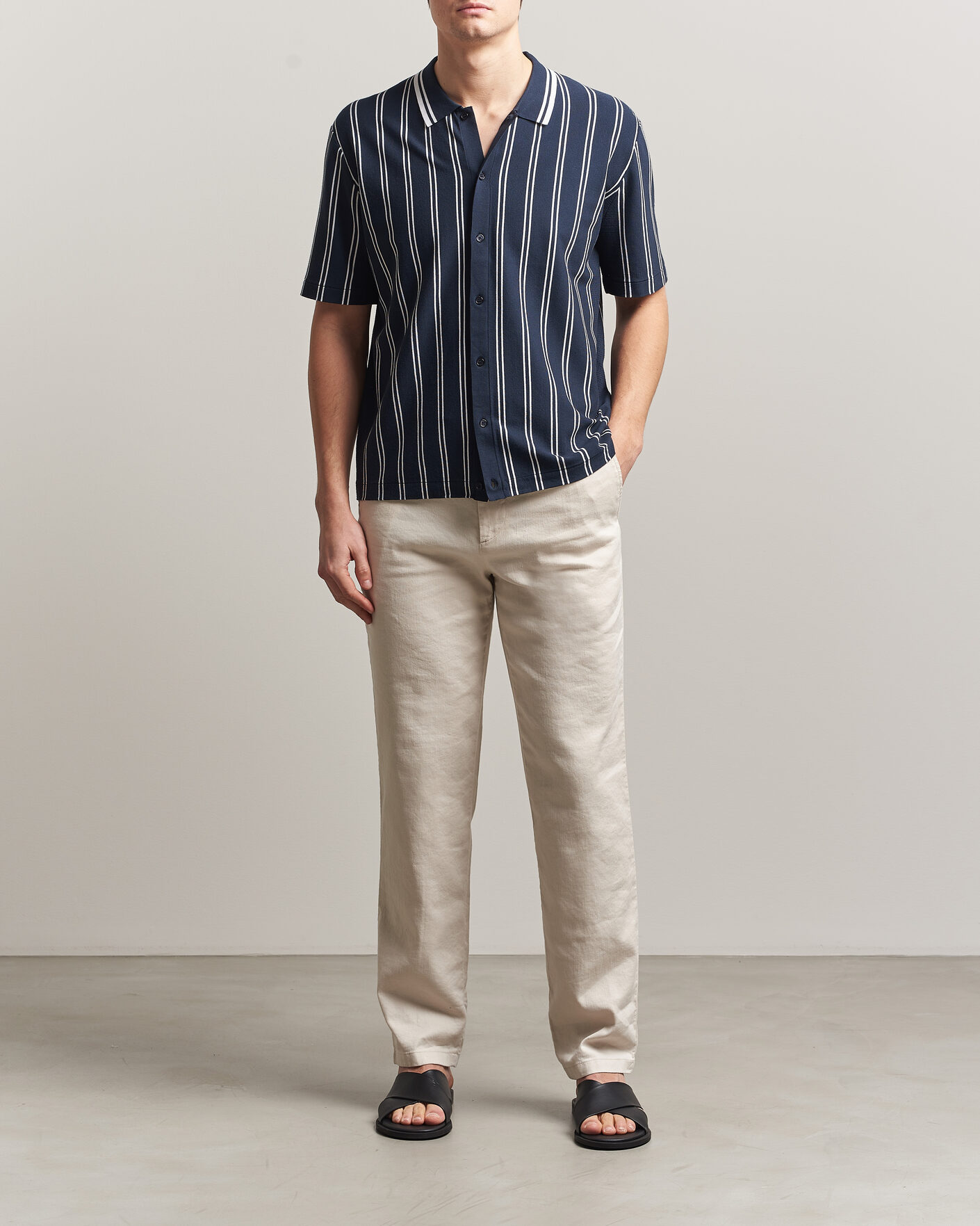 Heren | Broeken | J.Lindeberg | Logan Stretch Linen Pants Moonbeam