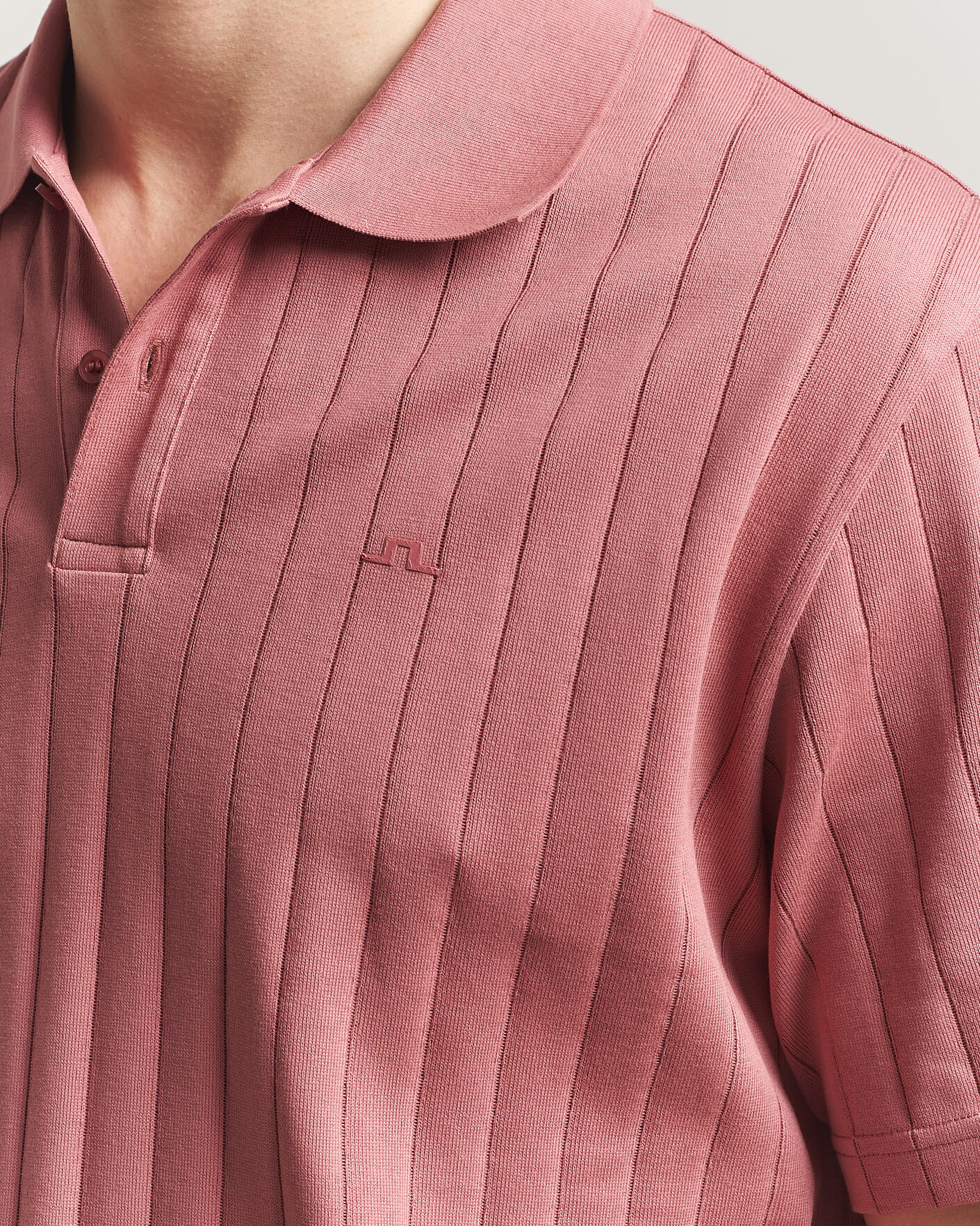 Heren | Polo's | J.Lindeberg | Simon Striped Polo Withered Rose