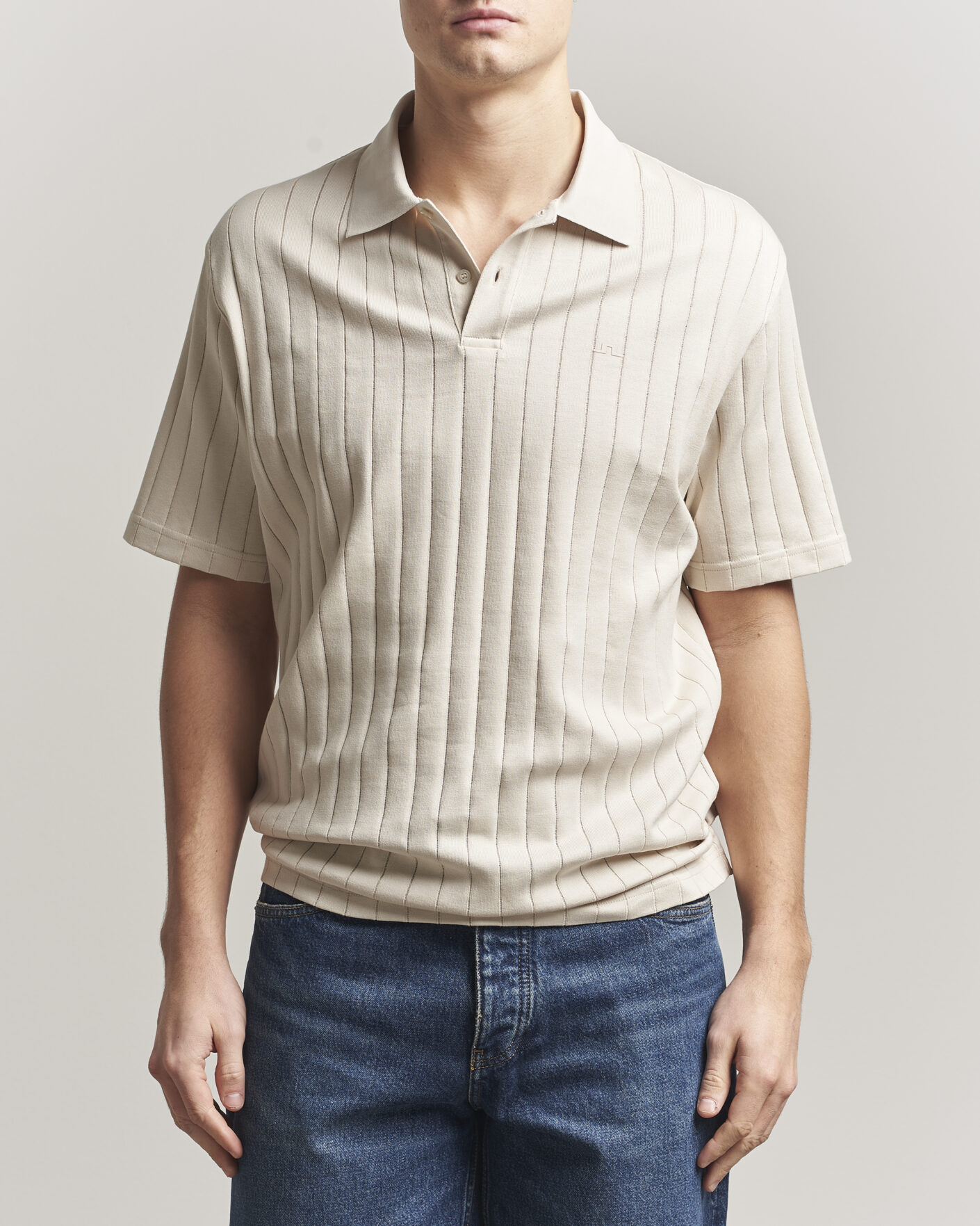 Heren | Polo's | J.Lindeberg | Simon Striped Polo Moonbeam