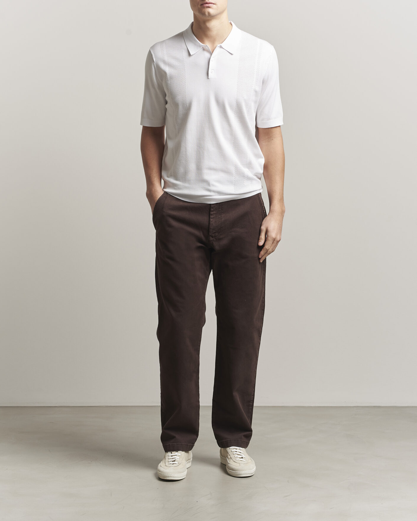 Homme | Polos | J.Lindeberg | Reymond Knit Polo White