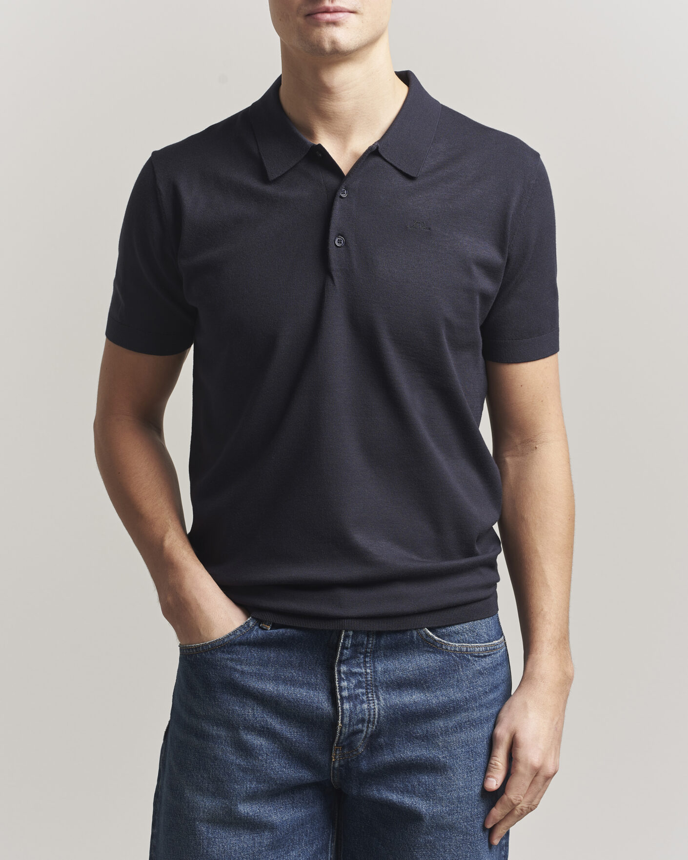 Homme | Polos | J.Lindeberg | Ridge Knitted Polo JL Navy