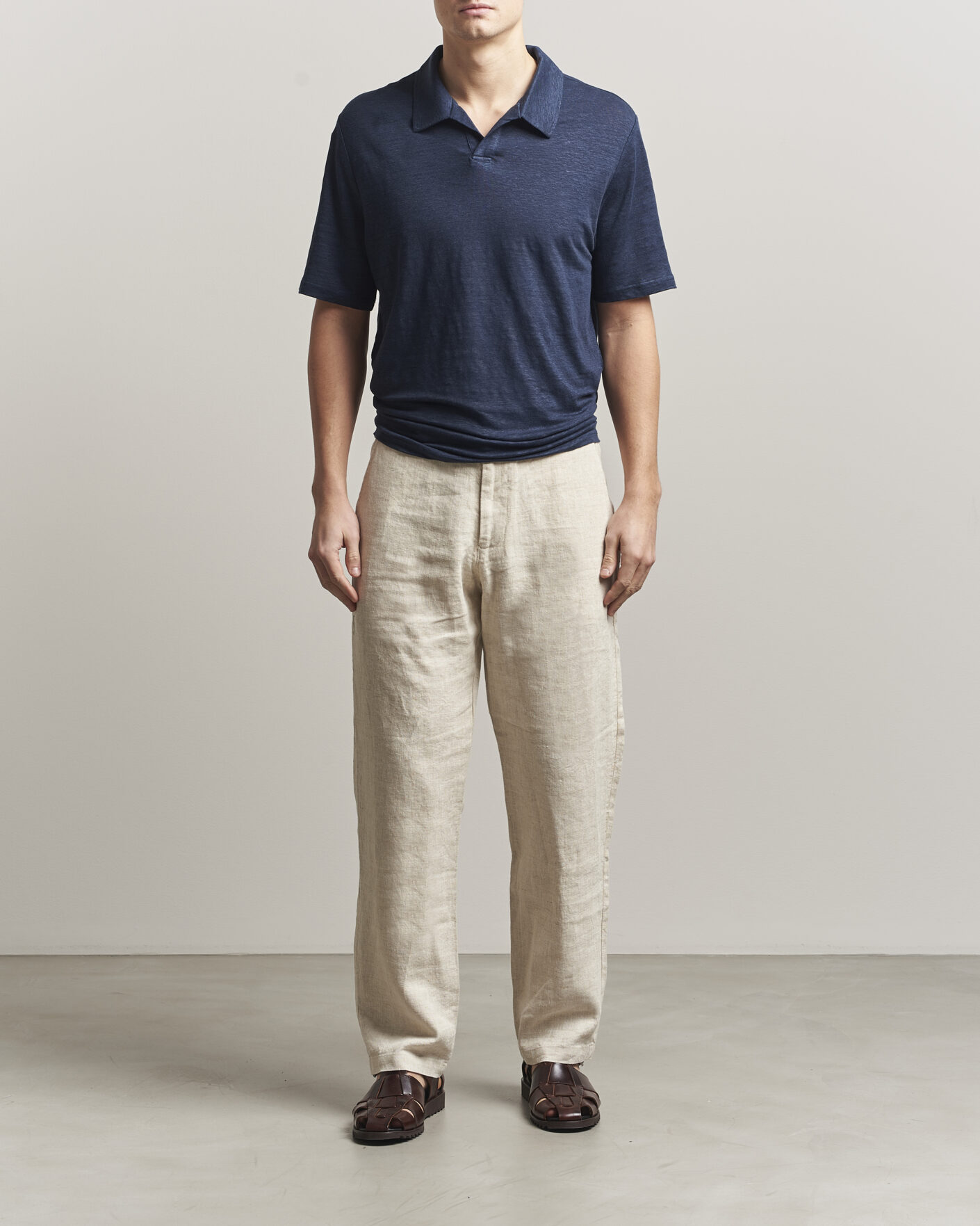 Heren | Polo's | J.Lindeberg | Roy Linen Polo JL Navy