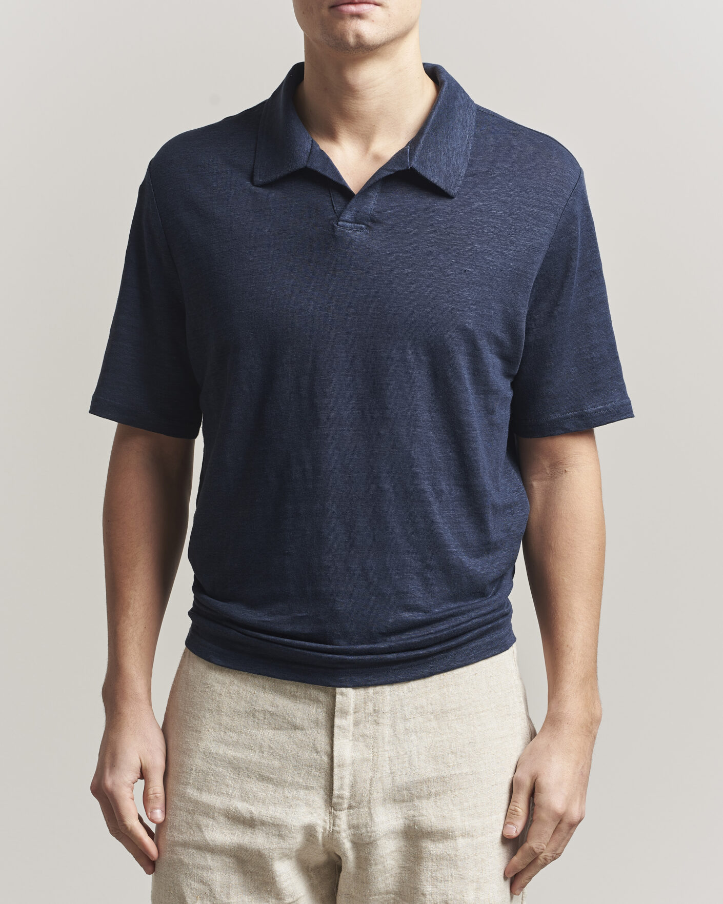 Heren | Polo's | J.Lindeberg | Roy Linen Polo JL Navy