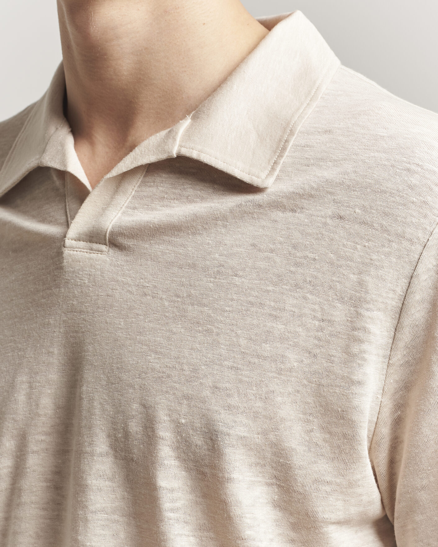 Heren | Polo's | J.Lindeberg | Roy Linen Polo Moonbeam