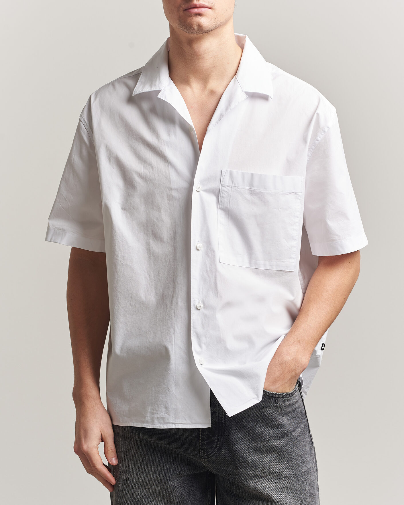 Heren | Overhemden | J.Lindeberg | Ellis Cotton Resort Shirt White