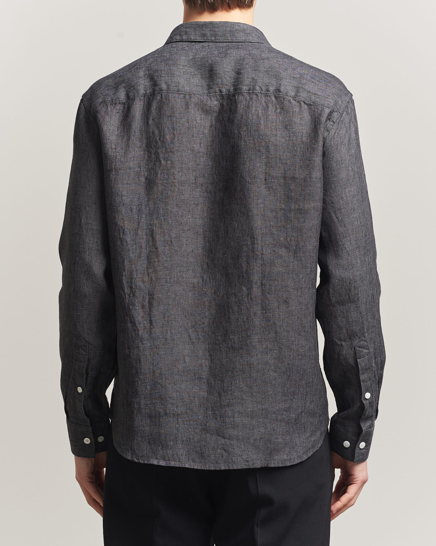 Heren | Overhemden | J.Lindeberg | Marlon Linen Melange Shirt Black