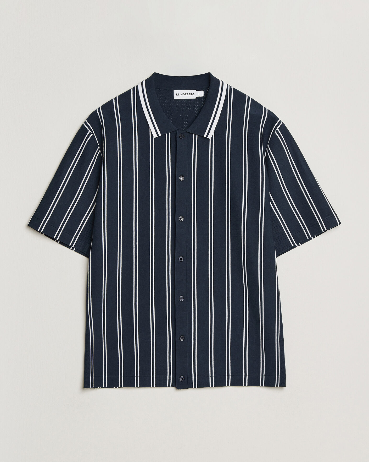 Homme | Chemises | J.Lindeberg | Rue Knit Short Sleeve Shirt JL Navy