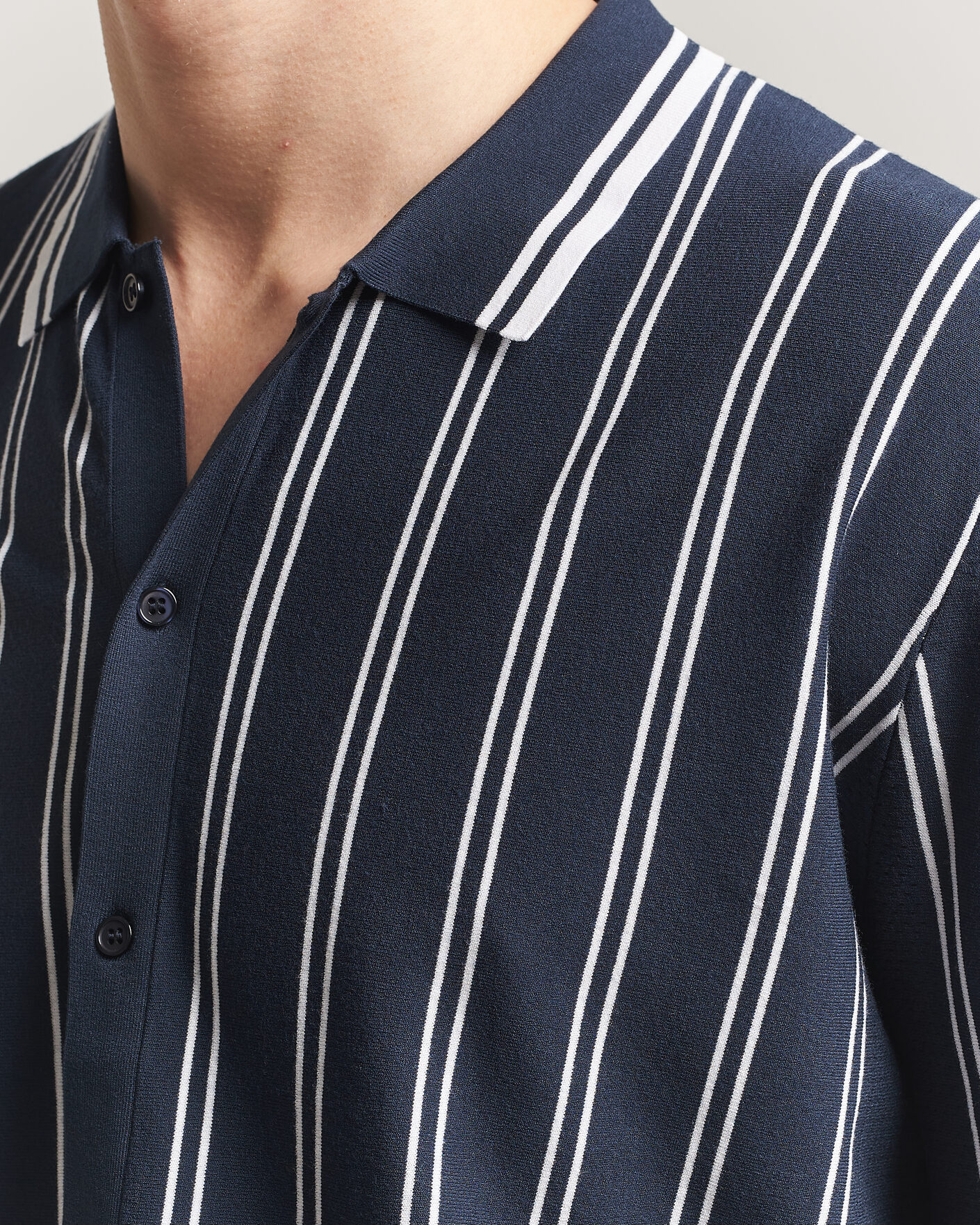 Homme | Chemises | J.Lindeberg | Rue Knit Short Sleeve Shirt JL Navy