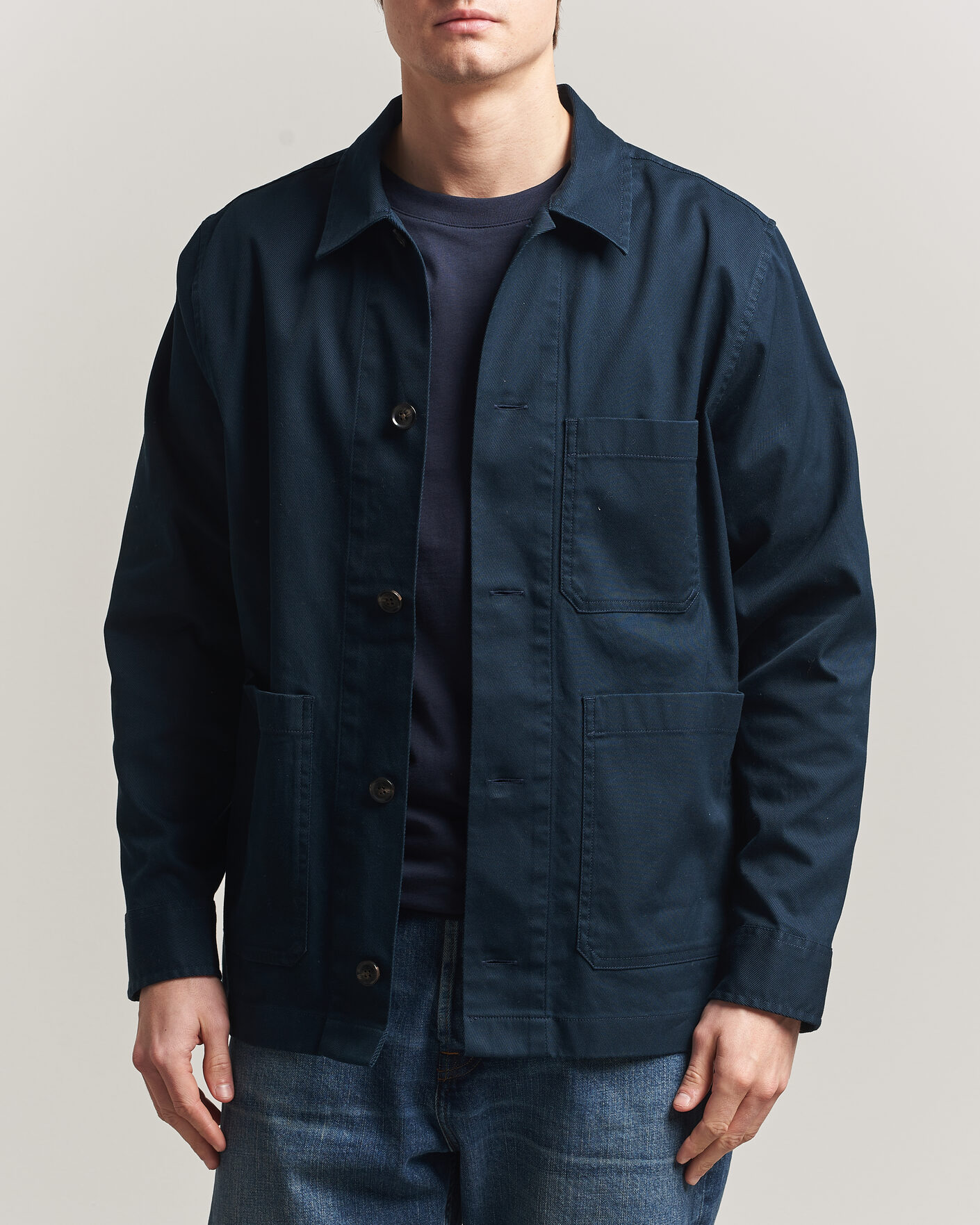 Heren | Overhemden | J.Lindeberg | Easton Cotton Overshirt JL Navy