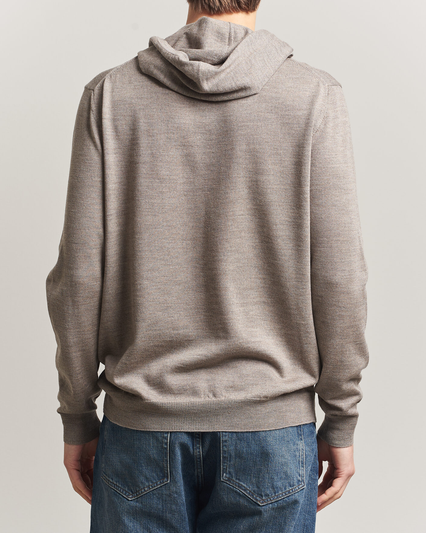 Heren | Truien | J.Lindeberg | Karl Merino Hoodie Brindle Melange
