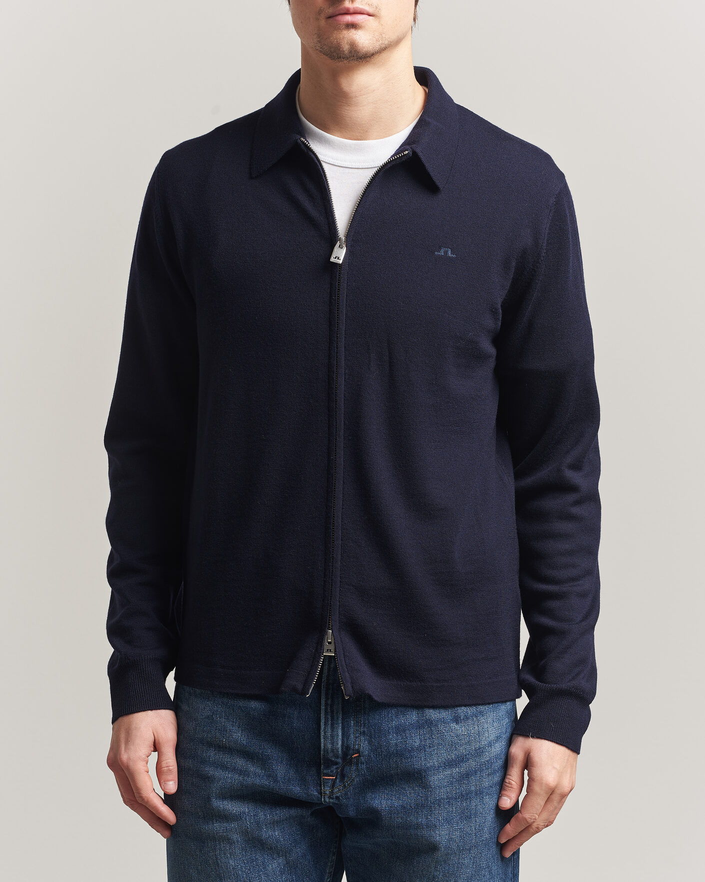Heren | Truien | J.Lindeberg | Kaleb Merino Cardigan JL Navy