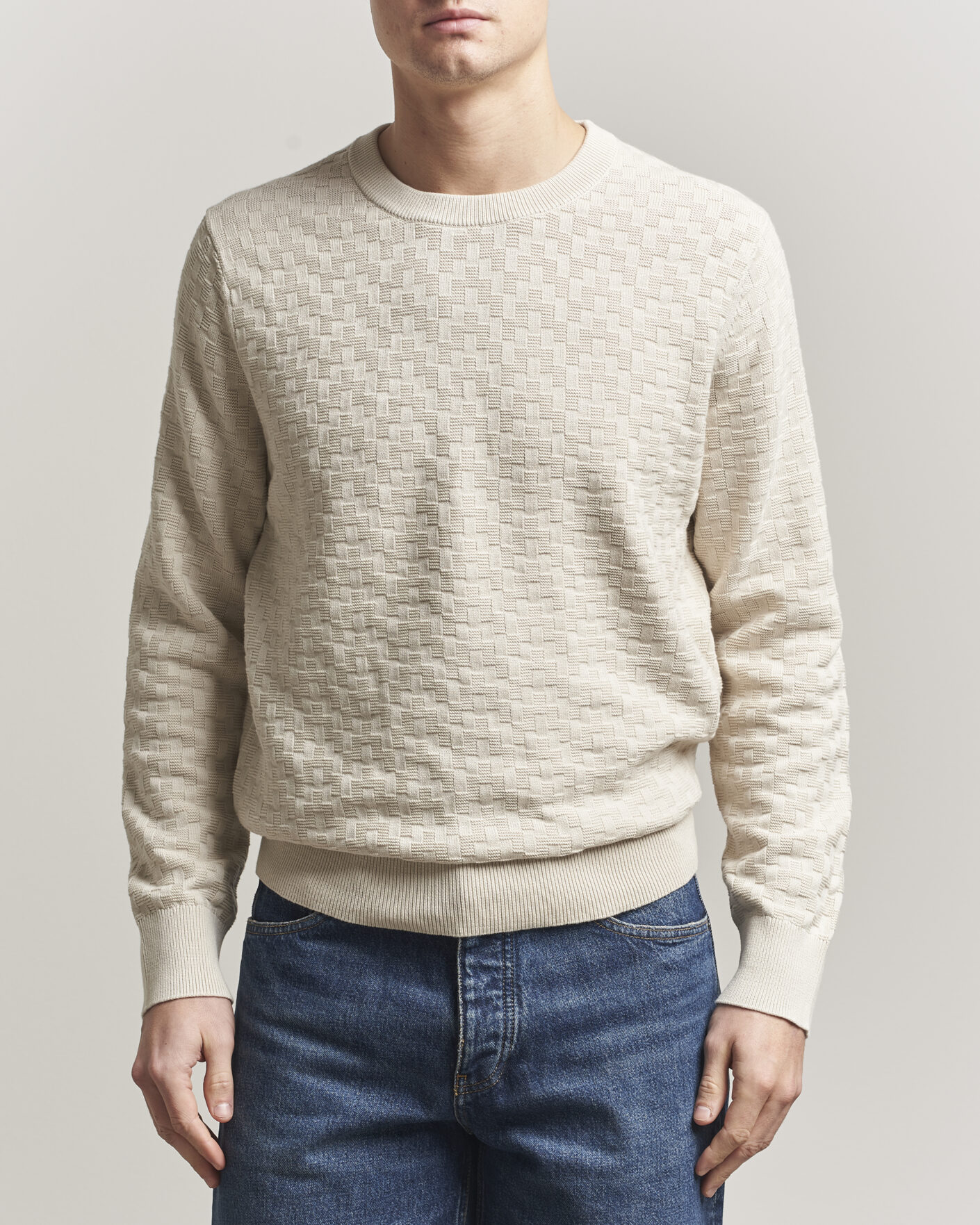 Homme | Pulls Et Tricots | J.Lindeberg | Arthur Knit Cotton Sweater Moonbeam