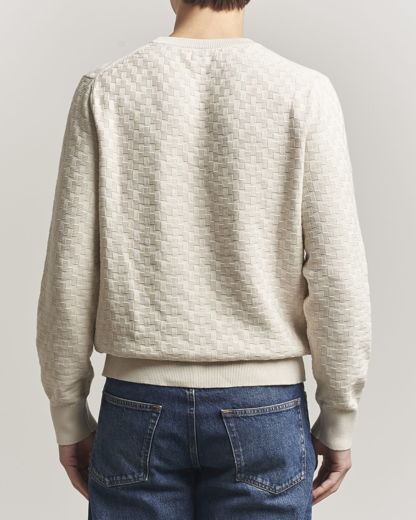 Heren | Truien | J.Lindeberg | Arthur Knit Cotton Sweater Moonbeam